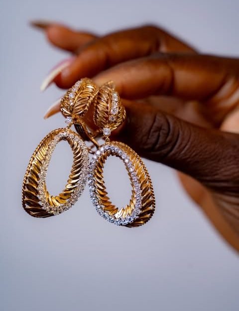Twisted gold hoops, Morgan Touch